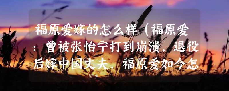 福原爱嫁的怎么样（福原爱：曾被张怡宁打到崩溃，退役后嫁中国丈夫，福原爱如今怎么样了）