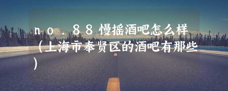 no.88慢摇酒吧怎么样（上海市奉贤区的酒吧有那些）