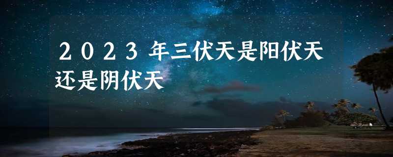 2023年三伏天是阳伏天还是阴伏天