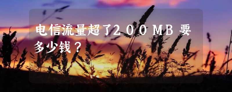 电信流量超了200MB要多少钱？