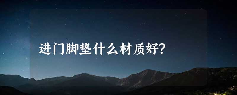 进门脚垫什么材质好?