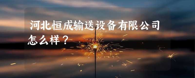 河北恒成输送设备有限公司怎么样？