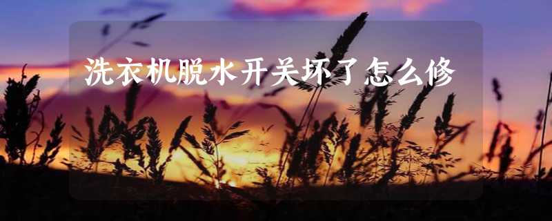 洗衣机脱水开关坏了怎么修