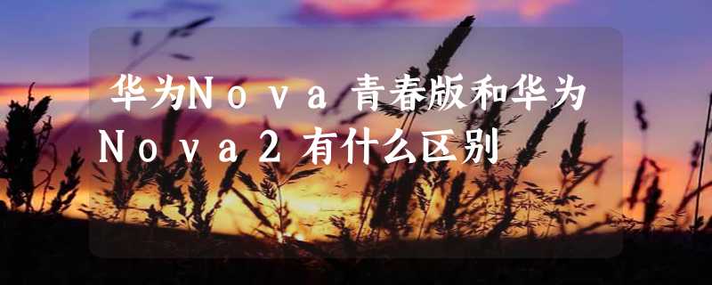 华为Nova青春版和华为Nova2有什么区别