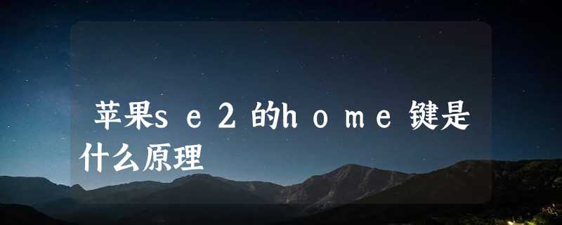 苹果se2的home键是什么原理