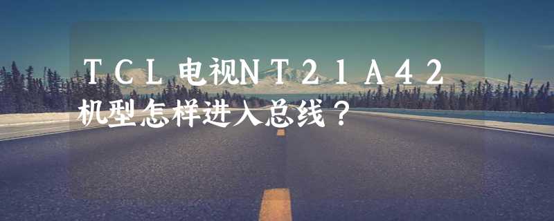 TCL电视NT21A42机型怎样进入总线？