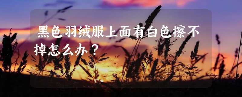 黑色羽绒服上面有白色擦不掉怎么办？