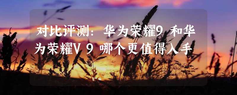 对比评测：华为荣耀9和华为荣耀V9哪个更值得入手