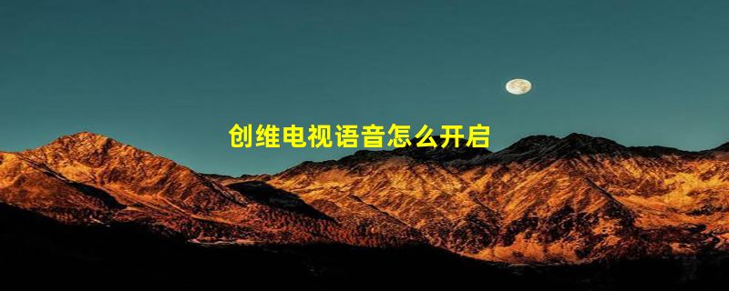 创维电视语音怎么开启