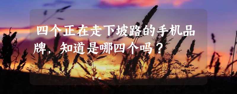 四个正在走下坡路的手机品牌，知道是哪四个吗？