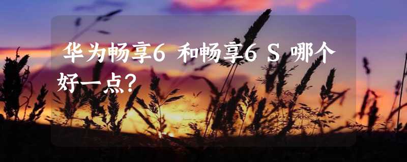 华为畅享6和畅享6S哪个好一点?