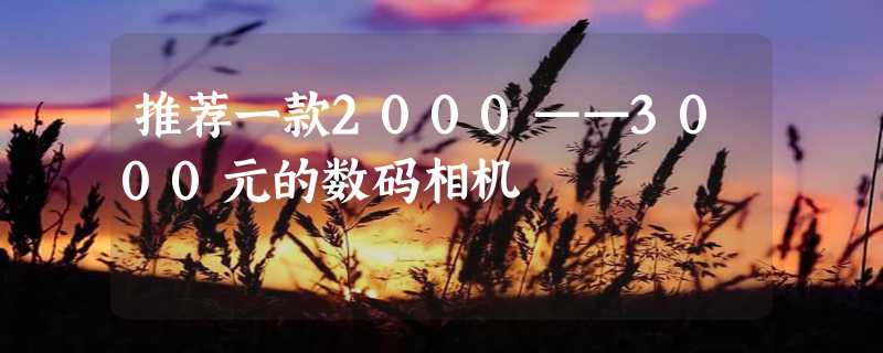 推荐一款2000——3000元的数码相机