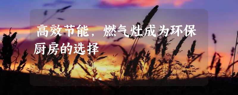 高效节能，燃气灶成为环保厨房的选择