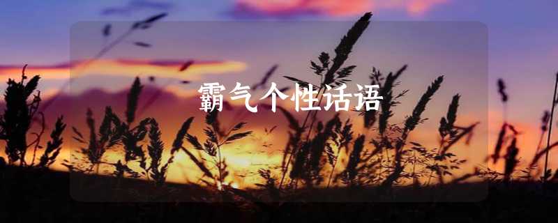 霸气个性话语