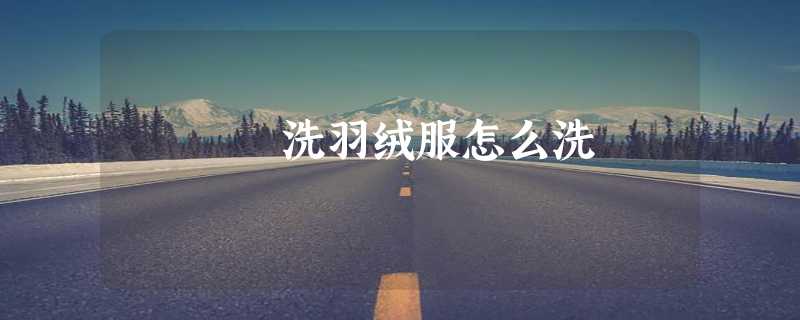 洗羽绒服怎么洗