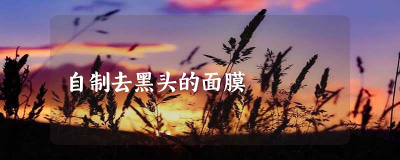 自制去黑头的面膜