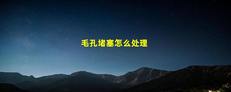 毛孔堵塞怎么处理