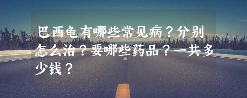 巴西龟有哪些常见病？分别怎么治？要哪些药品？一共多少钱？