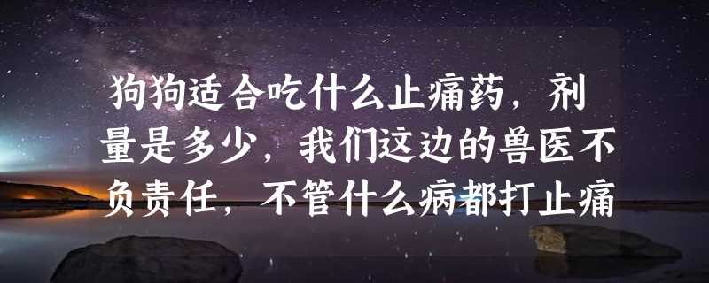 狗狗适合吃什么止痛药,剂量是多少，我们这边的兽医不负责任，不管什么病都打止痛针，求解。