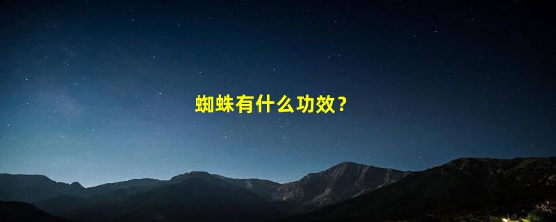 蜘蛛有什么功效？