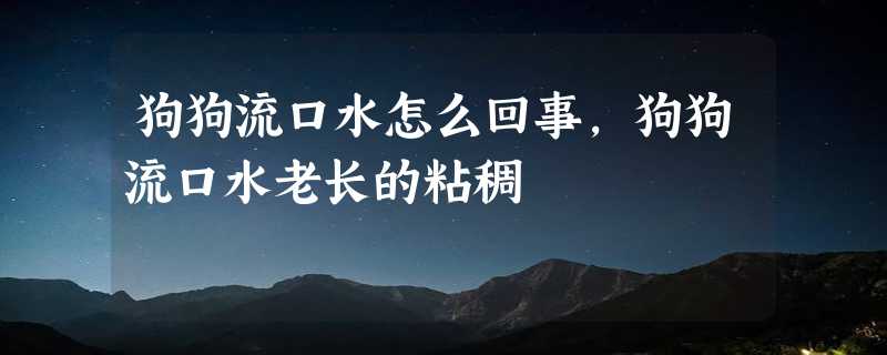 狗狗流口水怎么回事,狗狗流口水老长的粘稠