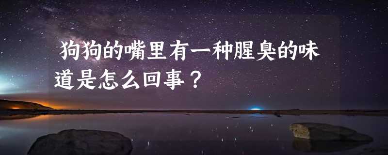 狗狗的嘴里有一种腥臭的味道是怎么回事？