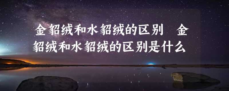 金貂绒和水貂绒的区别 金貂绒和水貂绒的区别是什么