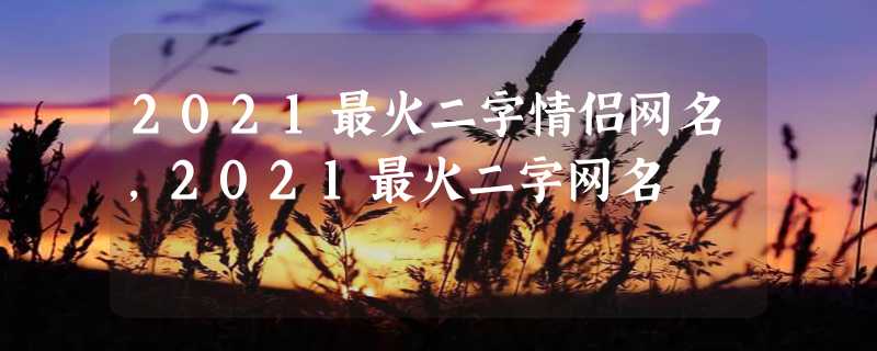 2021最火二字情侣网名，2021最火二字网名