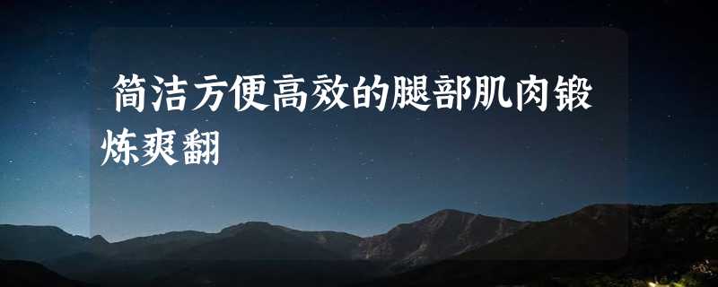 简洁方便高效的腿部肌肉锻炼爽翻