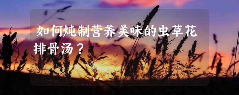 如何炖制营养美味的虫草花排骨汤？