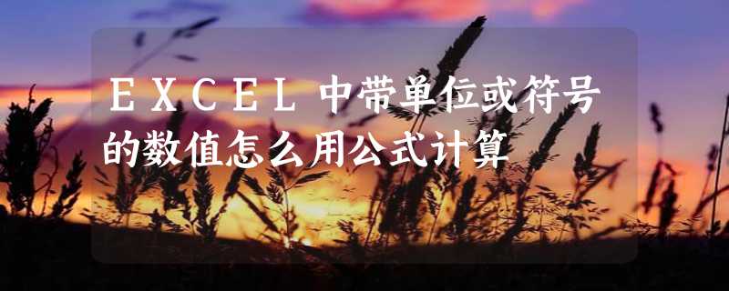 EXCEL中带单位或符号的数值怎么用公式计算