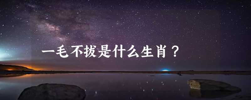 一毛不拔是什么生肖？