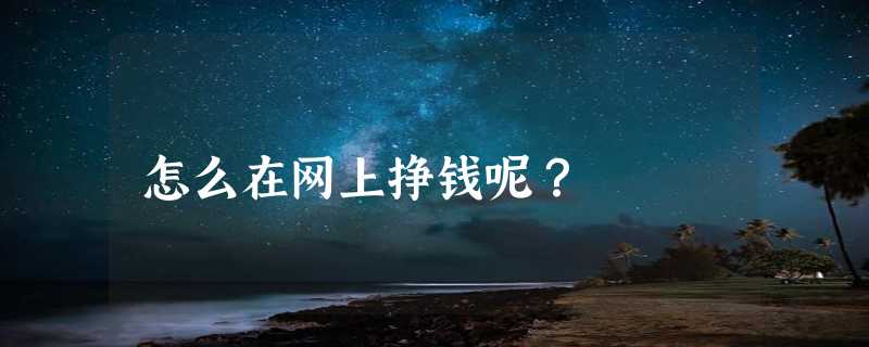 怎么在网上挣钱呢？