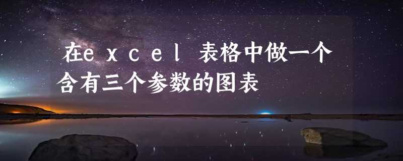 在excel表格中做一个含有三个参数的图表