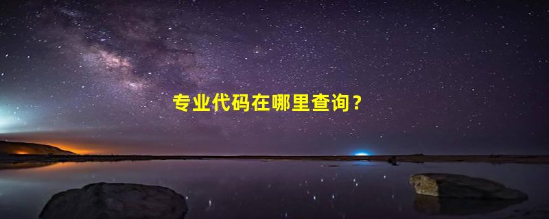 专业代码在哪里查询？