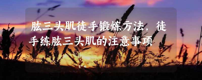 肱三头肌徒手锻炼方法，徒手练肱三头肌的注意事项