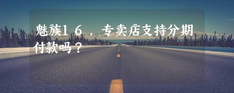 魅族16，专卖店支持分期付款吗？