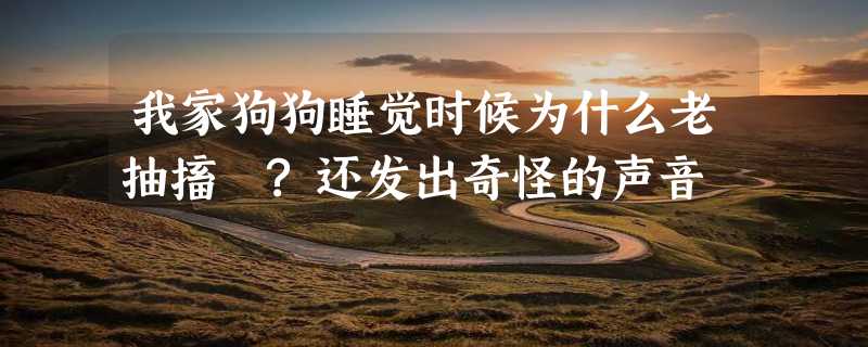 我家狗狗睡觉时候为什么老抽搐 ?还发出奇怪的声音