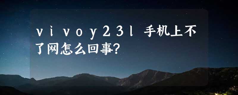 vivoy23l手机上不了网怎么回事?