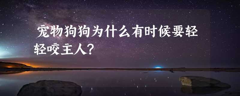 宠物狗狗为什么有时候要轻轻咬主人?