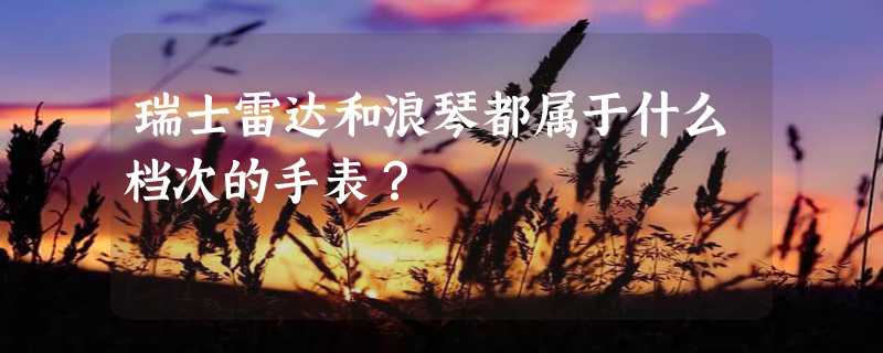 瑞士雷达和浪琴都属于什么档次的手表？