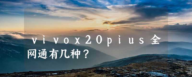 vivox20pius全网通有几种？