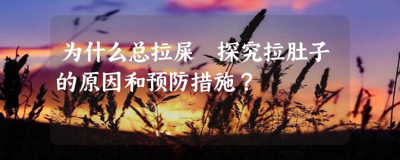 为什么总拉屎 探究拉肚子的原因和预防措施？