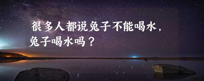 很多人都说兔子不能喝水，兔子喝水吗？