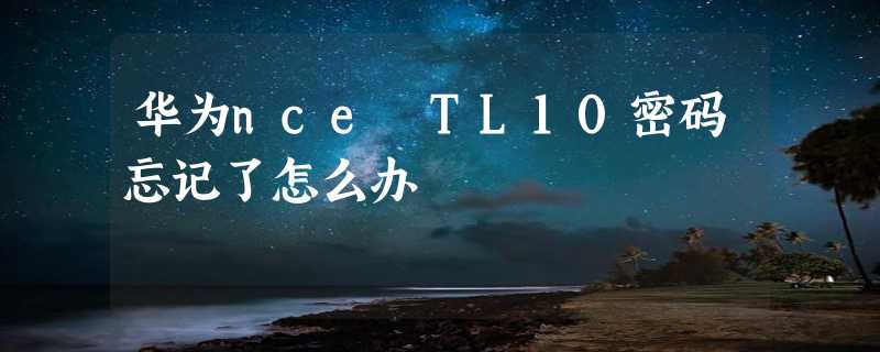 华为nce―TL10密码忘记了怎么办