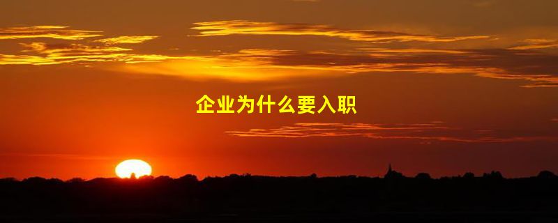 企业为什么要入职