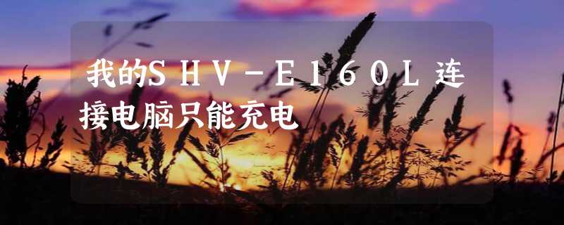 我的SHV-E160L连接电脑只能充电