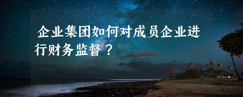 企业集团如何对成员企业进行财务监督？