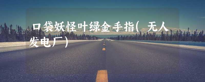 口袋妖怪叶绿金手指(无人发电厂）