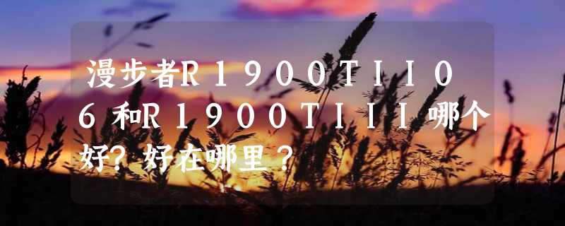 漫步者R1900TII06和R1900TIII哪个好?好在哪里？